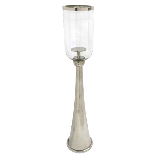 34 Radiant Small Silver Glass Candle Hurricane