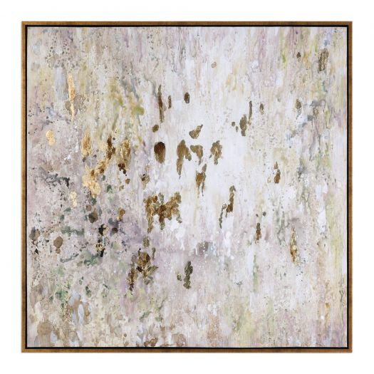 Golden Raindrops Hand Painted Canvas