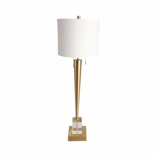36 Carmelo Crystal Buffet Table Lamp, Gold/white