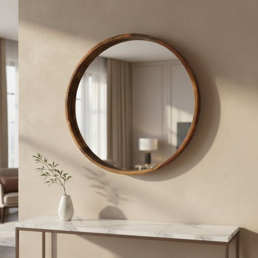 39 ROUND MIRROR, BROWN
