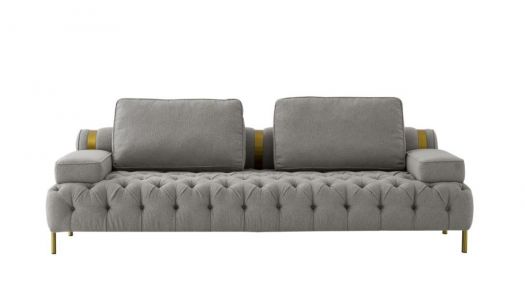 Tufting Grey 3 Seater Sofa