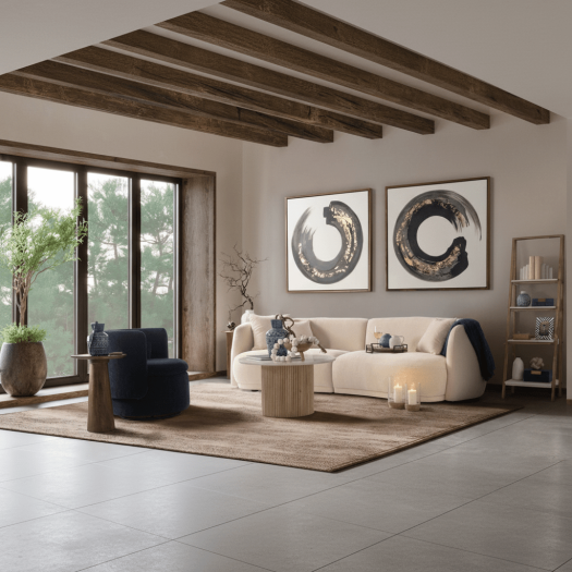 4-SEAT CURVED SOFA, IVORY/BEIGE