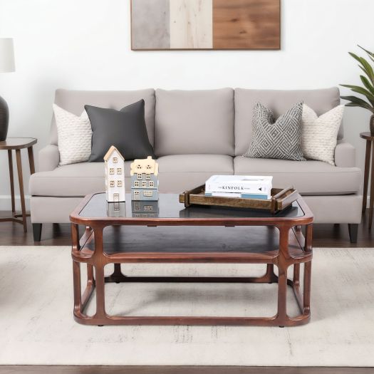 40 Stefan Wood And Marble Coffee Table, Brwn/blk