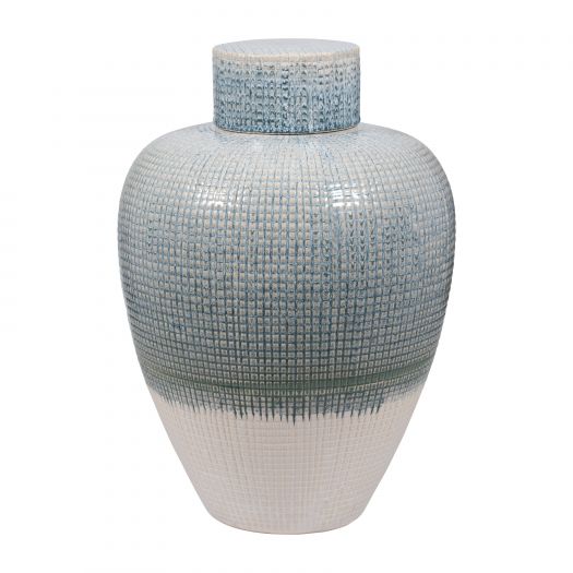 20" KASHION LARGE BLUE LIDDED JAR