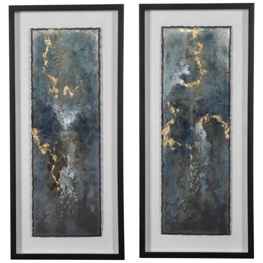 Glimmering Agate Framed Prints, S/2