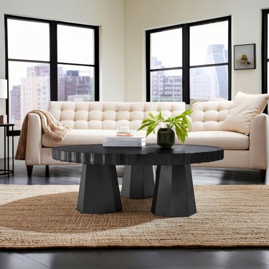 43 Luzia Metallic Marble And Wood Coffee Table, B