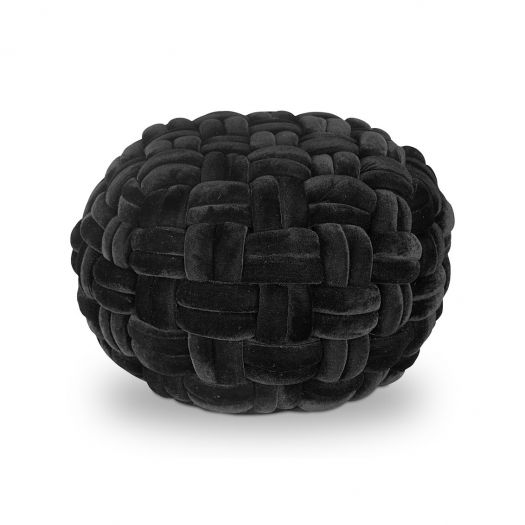 Pj Velvet Pouf Black