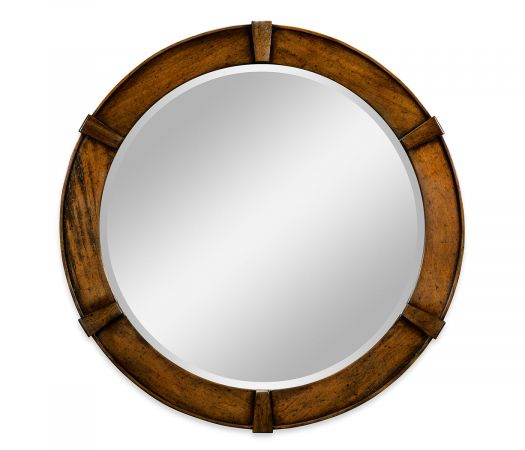 JC Edited - Casually Country Collection - Country Walnut Round Mirror