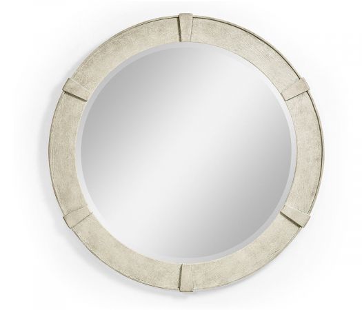 JC Edited - Casually Country Collection - Whitewash Driftwood Round Mirror