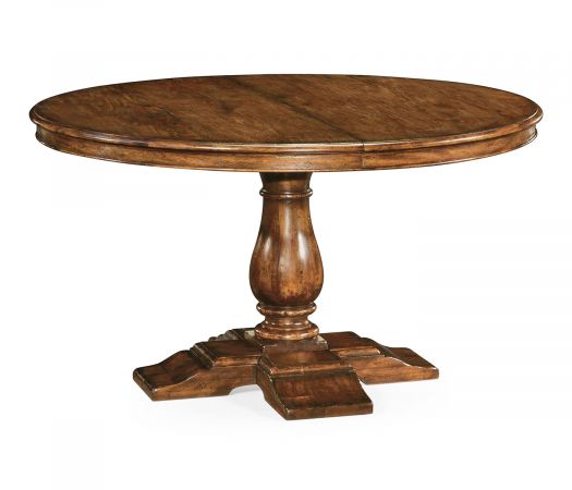 JC Edited - Casually Country Collection - 55" Circular Extending Dining Table in Country Walnut