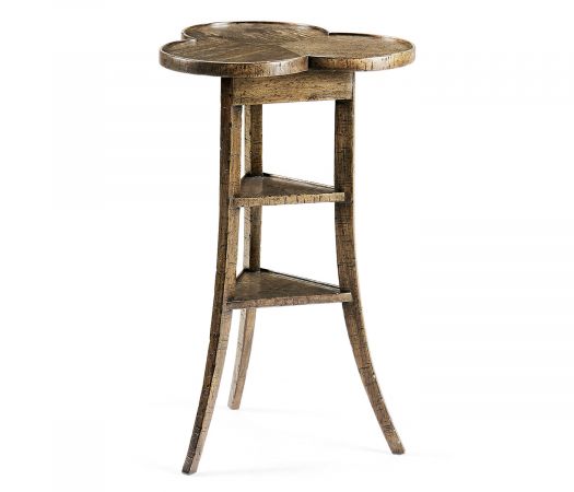 JC Edited - Casually Country Collection - Trefoil Side Table in Medium Driftwood