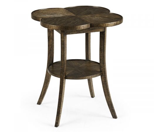 JC Edited - Casually Country Collection - Quatrefoil Lamp Table in Dark Driftwood