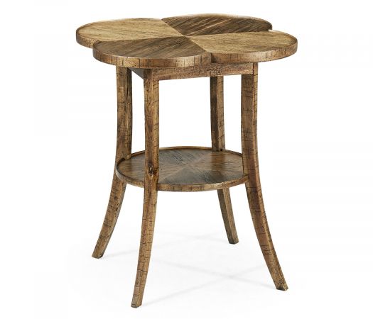 JC Edited - Casually Country Collection - Quatrefoil Lamp Table in Medium Driftwood