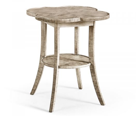 JC Edited - Casually Country Collection - Quatrefoil Lamp Table in Rustic Grey