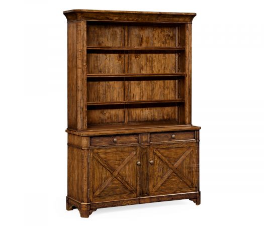 JC Edited - Casually Country Collection - Country Walnut Style China Cabinet