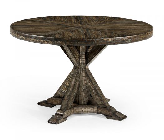 JC Edited - Casually Country Collection - 48" Dark Driftwood Circular Dining Table