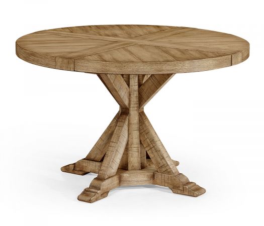 JC Edited - Casually Country Collection - 48" Light Driftwood Circular Dining Table