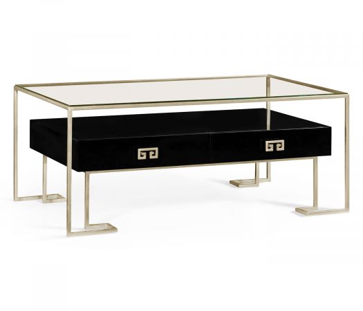 JC Edited - Simply Elegant Collection - Silver Iron Coffee Table in Smoky Black