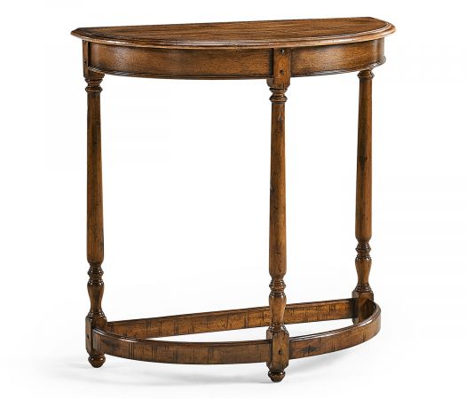 JC Edited - Casually Country Collection - Country Walnut Demilune Console Table