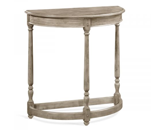 JC Edited - Casually Country Collection - Rustic Grey Demilune Console Table