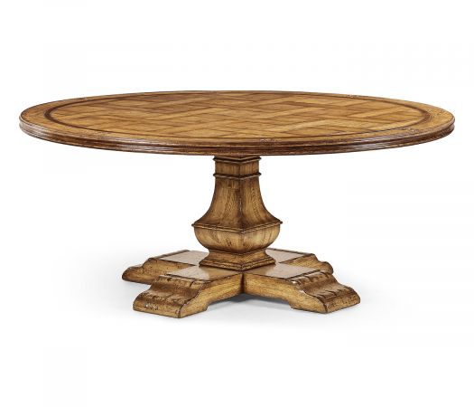 JC Edited - Sussex Collection - 72'' Round Light Brown Chestnut Dining Table