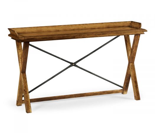 JC Edited - Sussex Collection - Narrow Rectangular Light Brown Chestnut Console Table