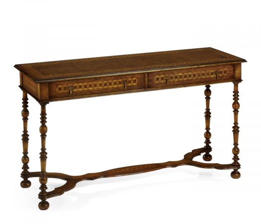 Walnut circle inlaid console (Large)