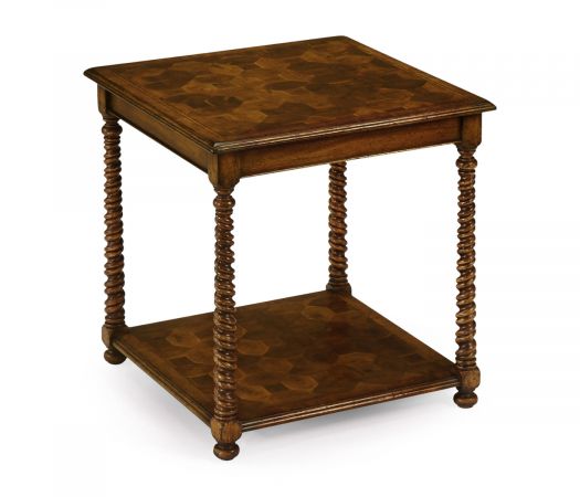 Oyster veneer square side table