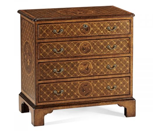 Windsor Floral Marquetry & Parquetry Small Chest of Drawers