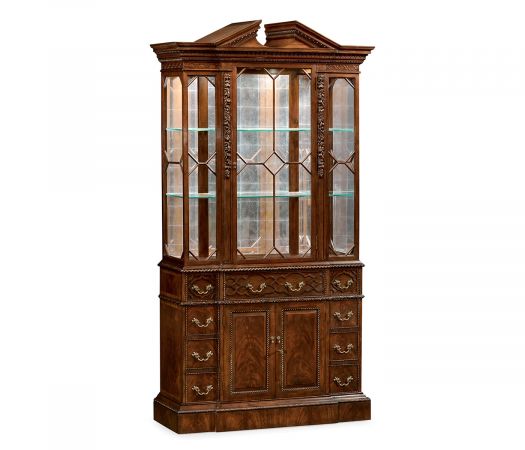 Neo-Classical Mahogany China Cabinet