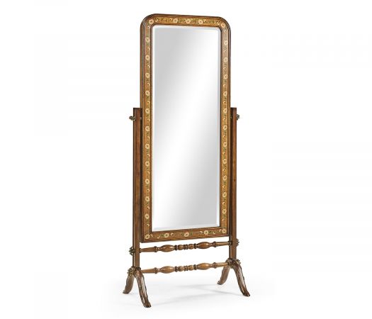 Satinwood & Painted Cheval Mirror (Full Length)