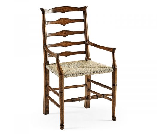 Traditional Triangular Ladderback Arm Chair