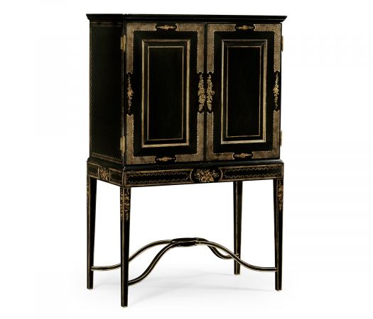 Formal Black & Gold Drinks Cabinet