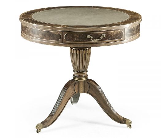 Bleached Mahogany Drum Table