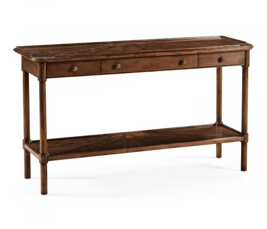 Rustic walnut console