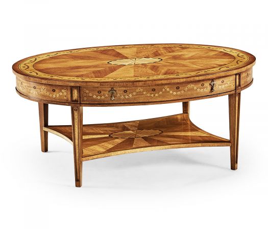 Sheraton satinwood oval coffee table