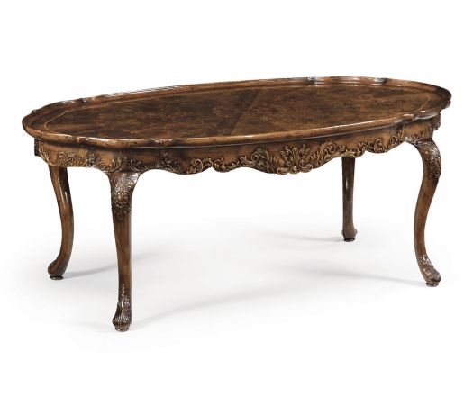 George III Style Oval Walnut Coffee Table