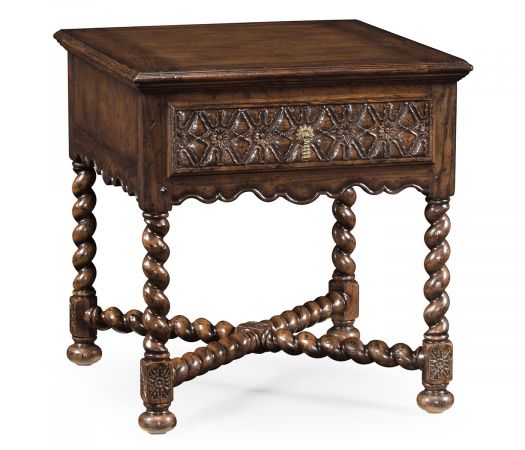 Sherwood Oak Collection - Dark Oak Square Side Table