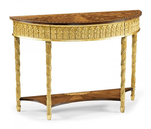 Versailles Collection - Small Gilded Console with Shelf