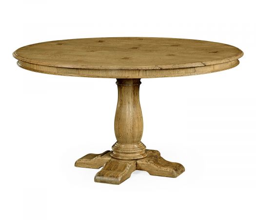 Sherwood Oak Collection - 54" French Country Style Natural Oak Dining Table