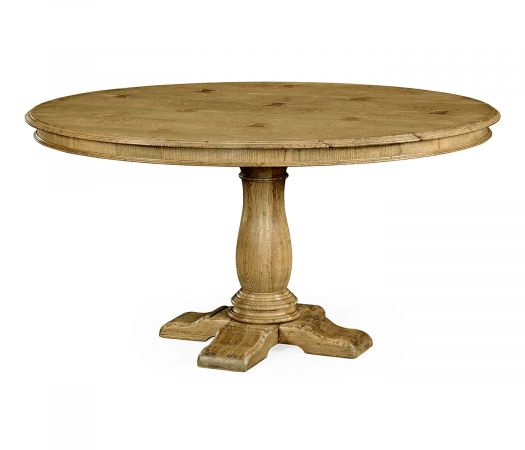 Sherwood Oak Collection - 60" French Country Style Natural Oak Dining Table