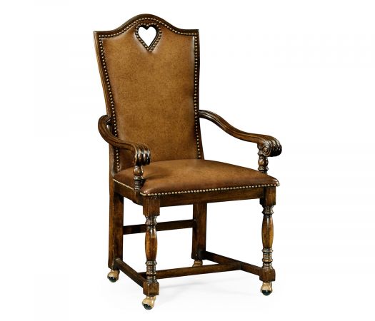 Country Farmhouse Collection - High Back Playing Card "Heart" Arm Chair