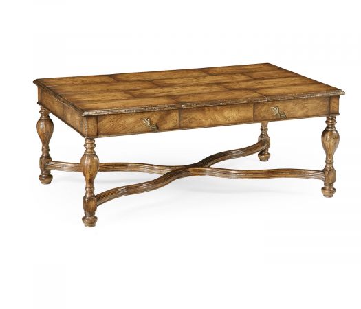 Country Farmhouse Collection - Rustic walnut coffee table