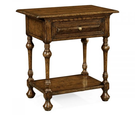 Sherwood Oak Collection - Elizabethan Style Dark Oak Rectangular Side Table