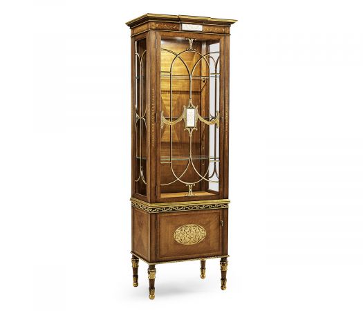 Versailles Collection - Narrow Satinwood Display Cabinet