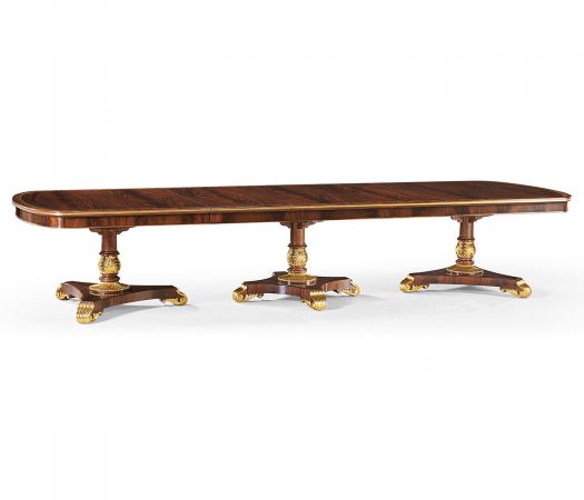 Buckingham Collection - Triple Pedestal Dining Table (Gilded)