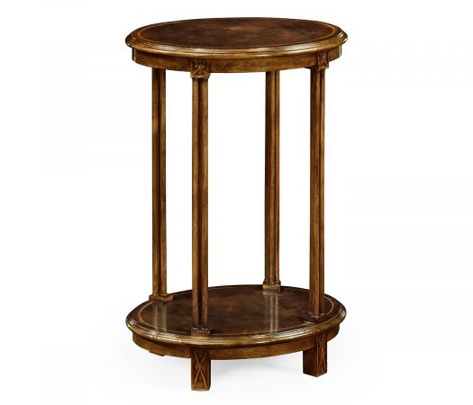 Tribeca Collection - Dark walnut oval lamp table