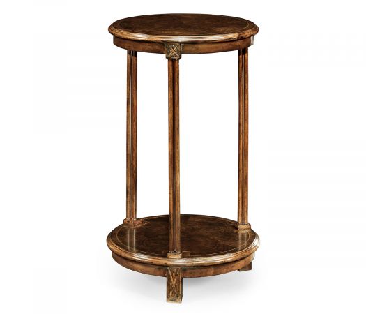 Tribeca Collection - Dark walnut round lamp table