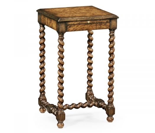 Country Farmhouse Collection - Walnut lamp table with twisted legs