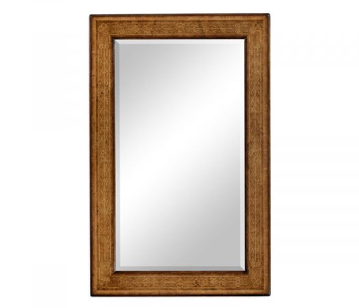 La Rochelle Collection - Rectangular burl walnut veneer mirror